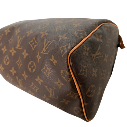Louis Vuitton Speedy 25 M41528 Monogram Canvas Braun Fullset / gut Louis Vuitton