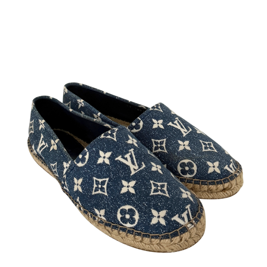 Louis Vuitton Starboard Flat Espadrilles Monogram-Denim Größe 38 1/2 Blau Fullset / sehr gut Louis Vuitton