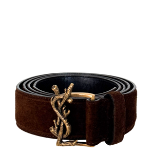 Saint Laurent Suède Riem Bruin 80cm
