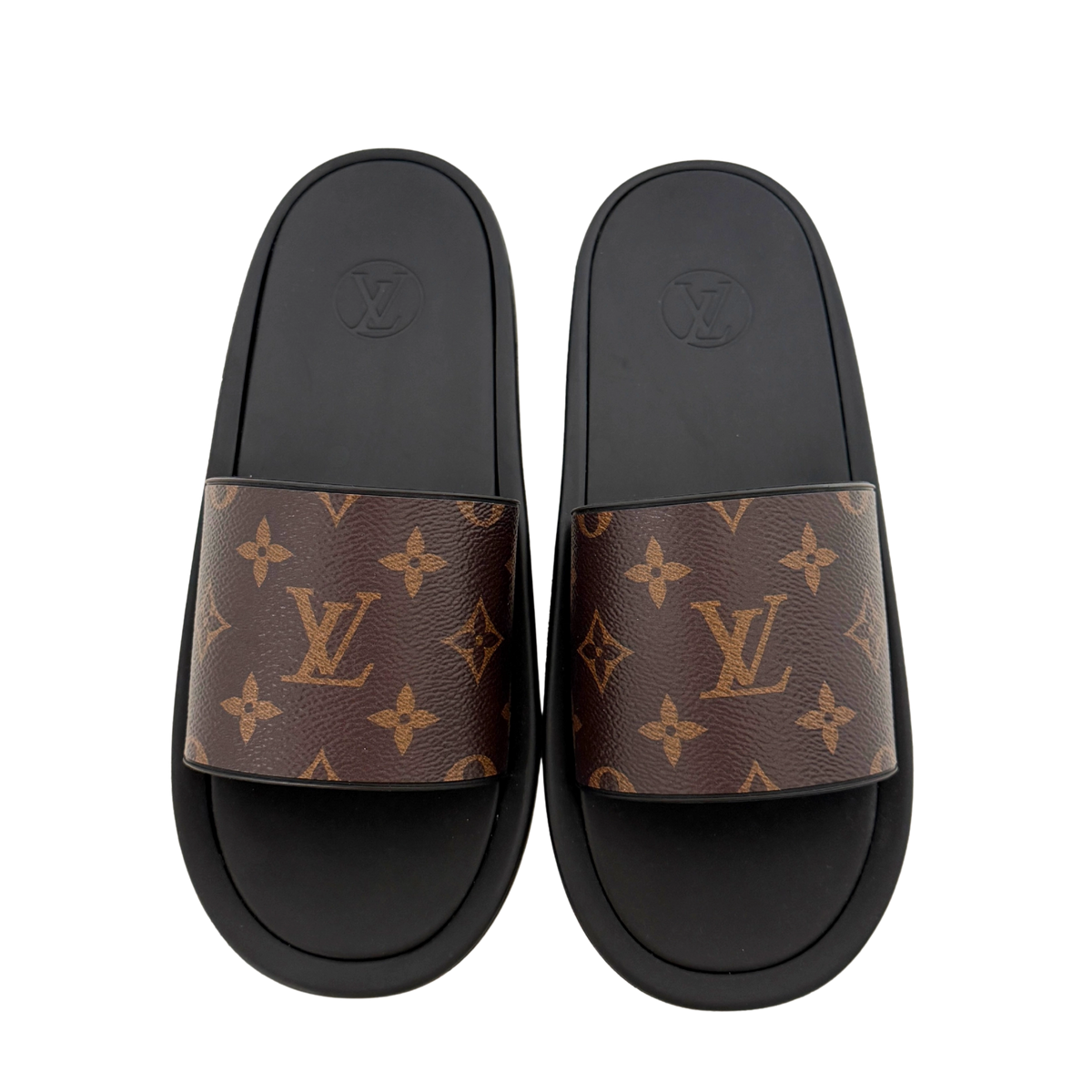 Louis Vuitton Sunbath Flat Mules Monogram Canvas Größe 40 Braun / neuwertig Louis Vuitton