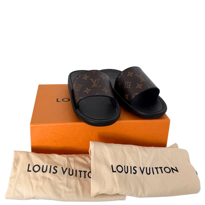 Louis Vuitton Sunbath Flat Mules Monogram Canvas Größe 40 Braun / neuwertig Louis Vuitton