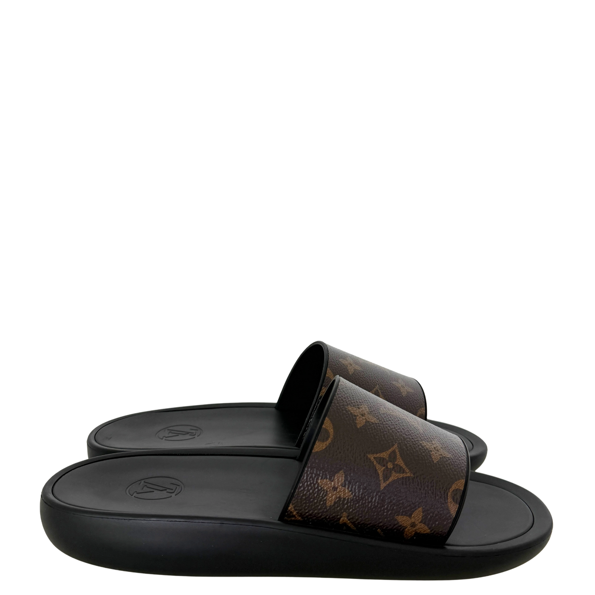 Louis Vuitton Sunbath Flat Mules Monogram Canvas Größe 40 Braun / neuwertig Louis Vuitton