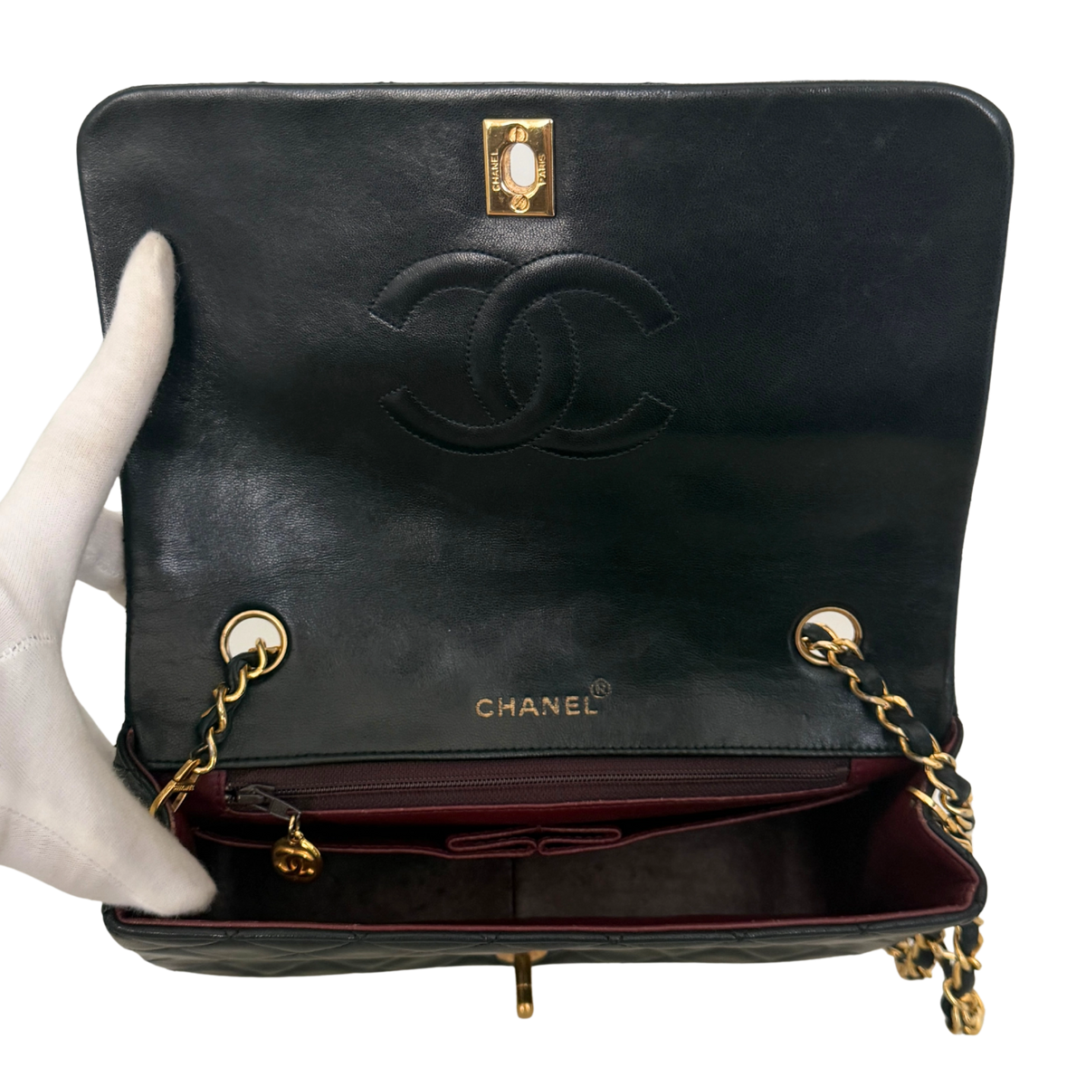 Chanel Timeless Single Flap Bag Schwarz / gut Chanel