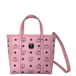 MCM Mini Toni Shopper met rits in Visetos Soft Pink