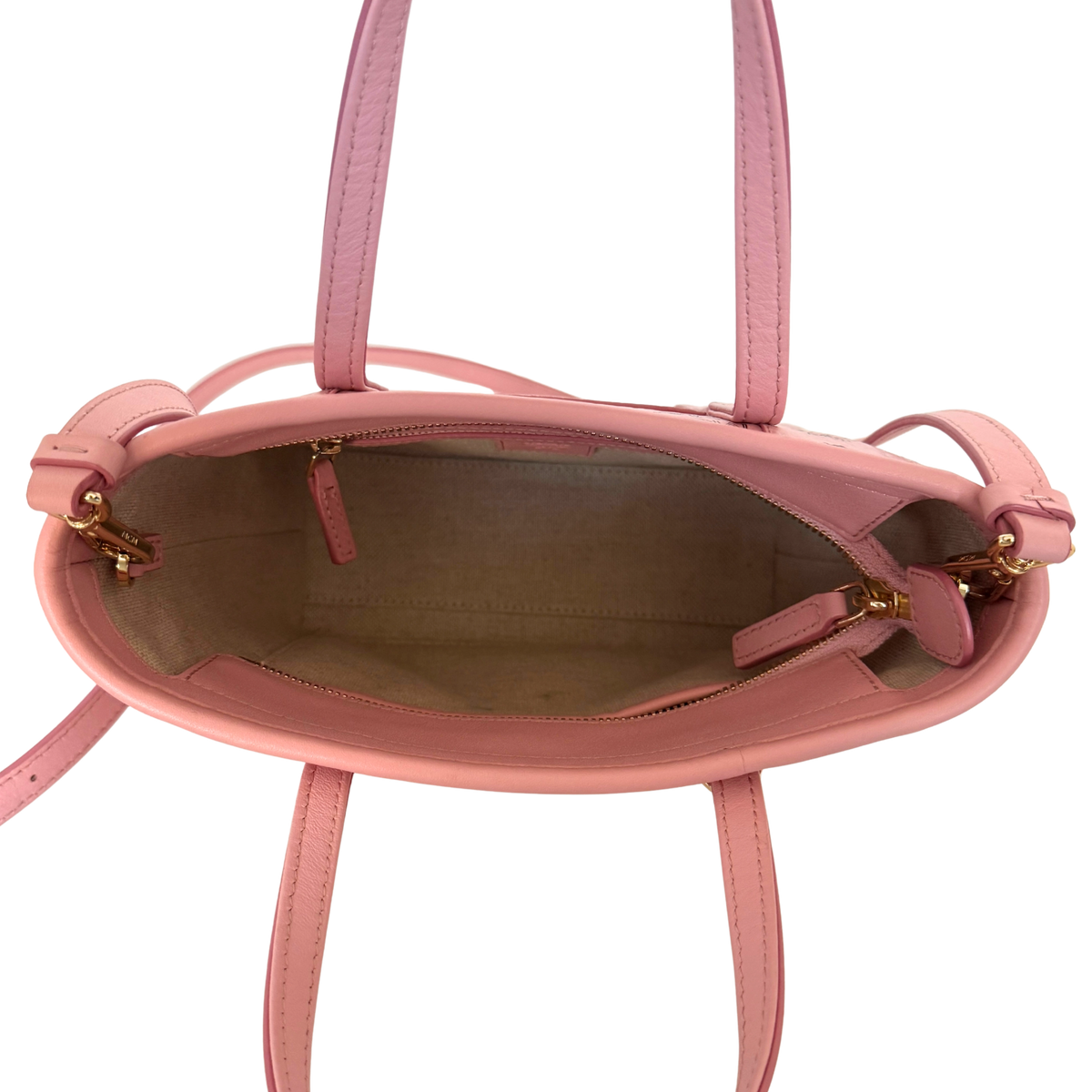 MCM Mini Toni Shopper mit Reißverschluss in Visetos Soft Pink / sehr gut MCM