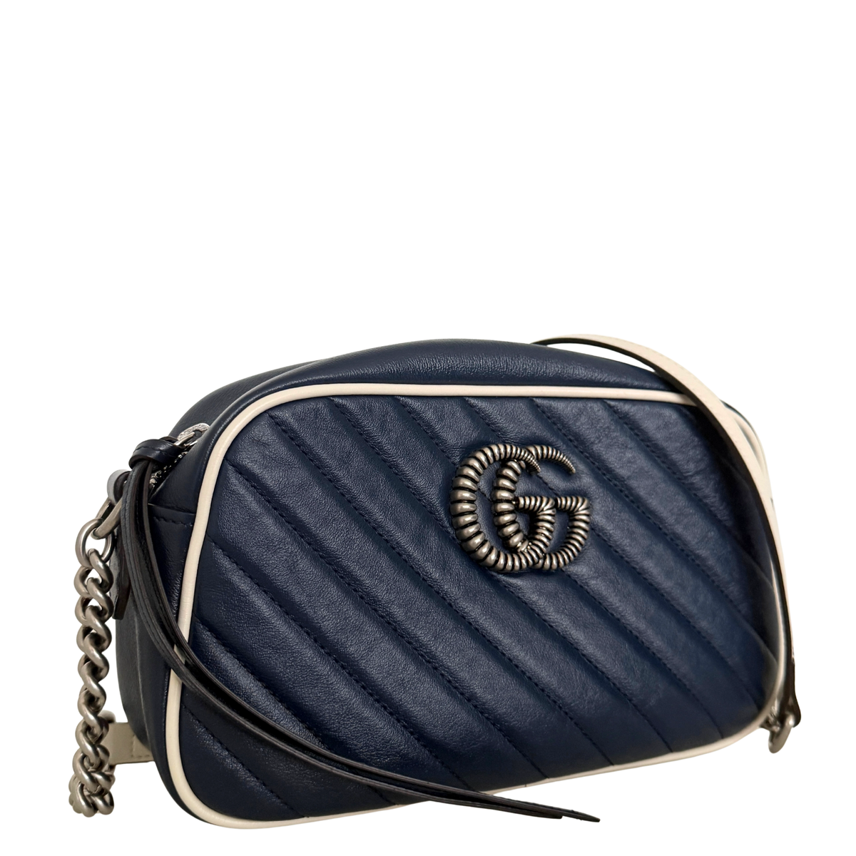 Gucci GG Marmont Torchon Schultertasche Blau / sehr gut Gucci