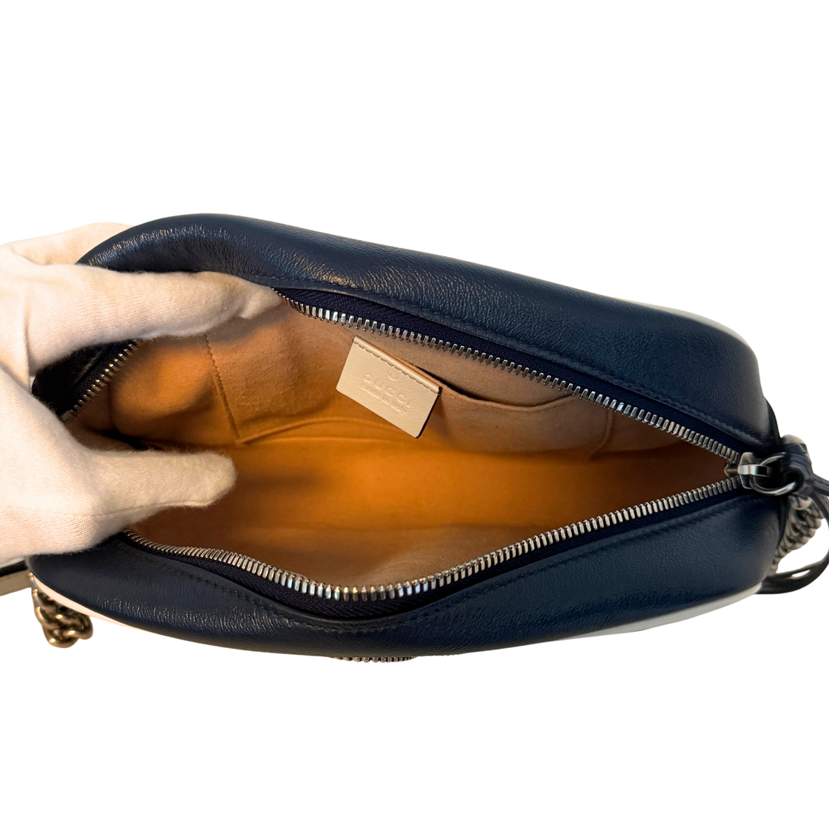 Gucci GG Marmont Torchon Schultertasche Blau / sehr gut Gucci