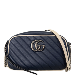 Gucci GG Marmont Torchon Schoudertas Blauw
