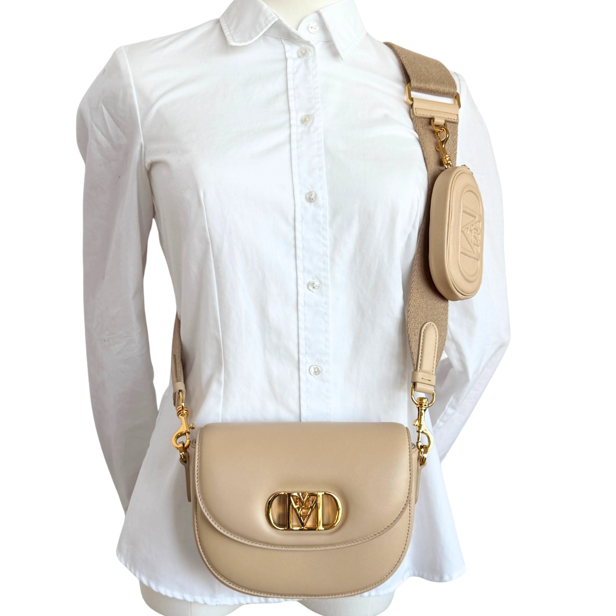 MCM Travia Schoudertas Beige