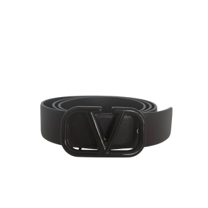 Valentino Garavani VLogo Leren Riem 80cm Donkerbruin