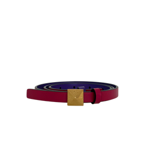 Valentino Garavani omkeerbare leren riem 80cm roze omkeerbare riem