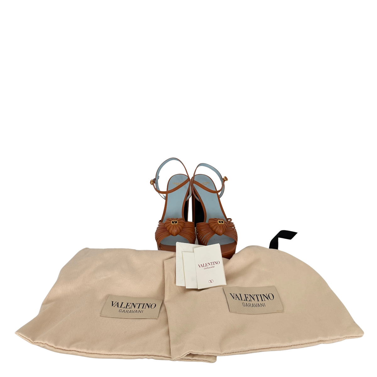 Valentino Garavani Sandal Royal Plateausandalen aus Ziegenleder Braun Größe 38 / neuwertig Valentino