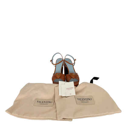 Valentino Garavani Sandal Royal Plateausandalen aus Ziegenleder Braun Größe 38 / neuwertig Valentino