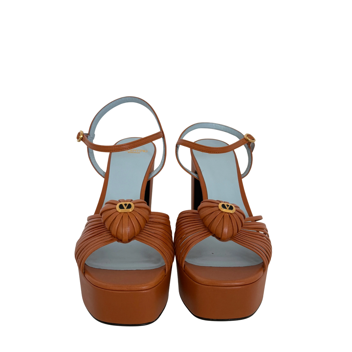 Valentino Garavani Sandal Royal Plateausandalen aus Ziegenleder Braun Größe 38 / neuwertig Valentino