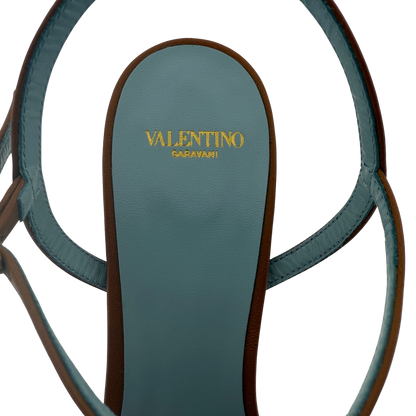 Valentino Garavani Sandal Royal Plateausandalen aus Ziegenleder Braun Größe 38 / neuwertig Valentino