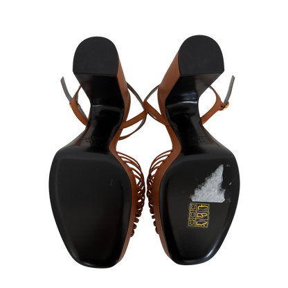 Valentino Garavani Sandal Royal Plateausandalen aus Ziegenleder Braun Größe 38 / neuwertig Valentino