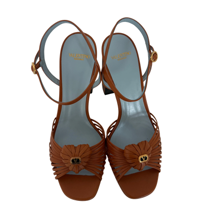 Valentino Garavani Sandal Royal Plateausandalen aus Ziegenleder Braun Größe 38 / neuwertig Valentino