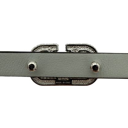 Valentino Garavani VLogo Signature Gürtel mit Kristallen 10 mm Silber / neuwertig Valentino