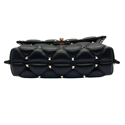 Valentino Candystud Schultertasche gestepptes Leder schwarz / sehr gut Echtheitscheck