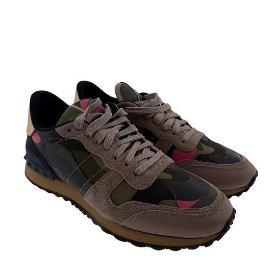 Valentino Garavani Rockrunner Leder Sneaker Camouflage Größe 41 / gut Echtheitscheck