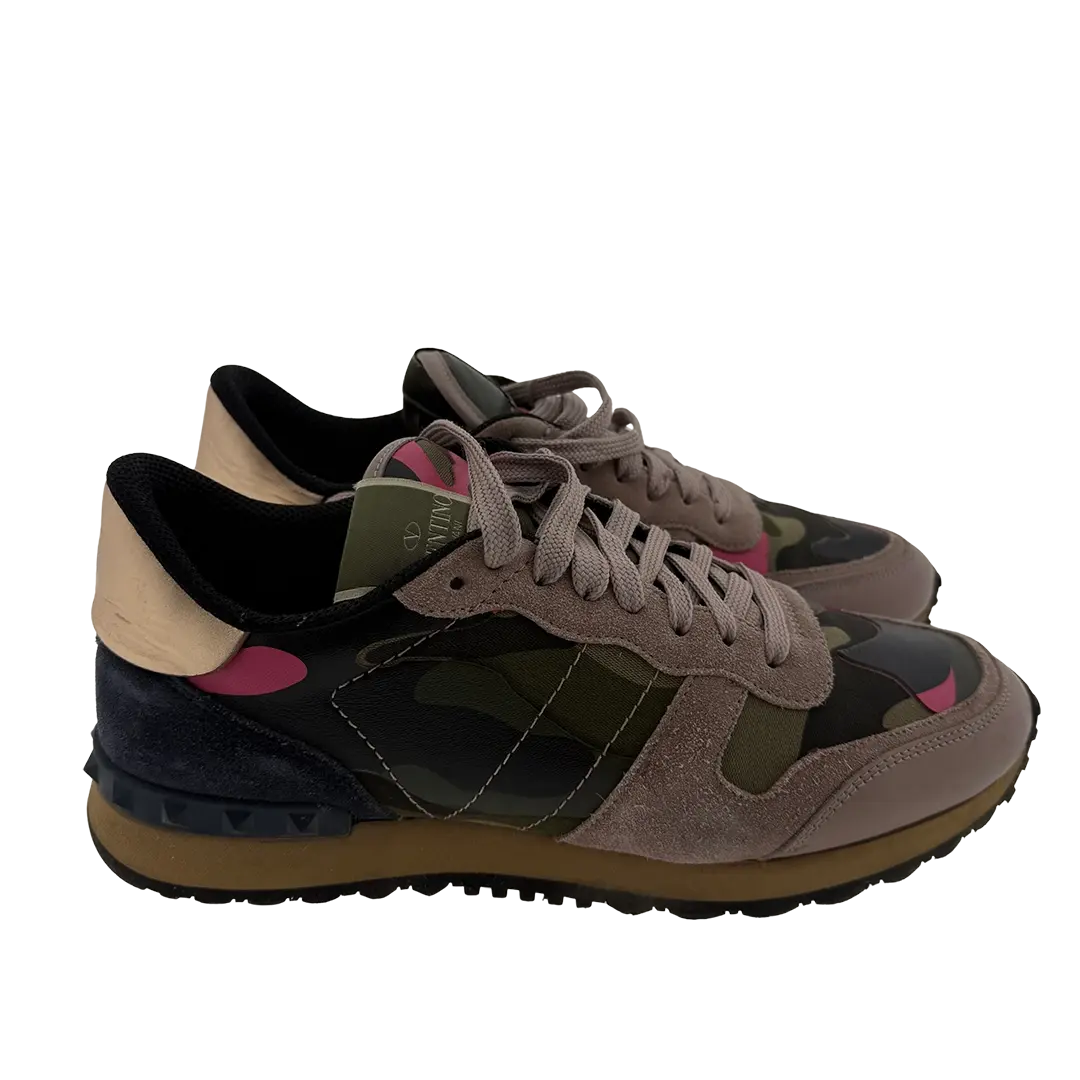 Valentino Garavani Rockrunner Leder Sneaker Camouflage Größe 41 / gut Echtheitscheck