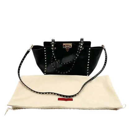 Valentino Garavani Rockstud Shopper Bag Leder schwarz / sehr gut Valentino