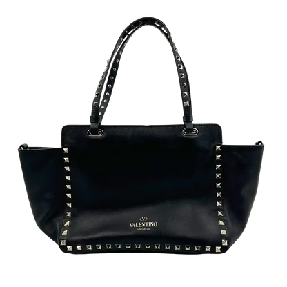 Valentino Garavani Rockstud Shopper Bag Leder schwarz / sehr gut Valentino