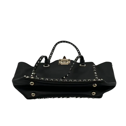 Valentino Garavani Rockstud Shopper Bag Leder schwarz / sehr gut Valentino