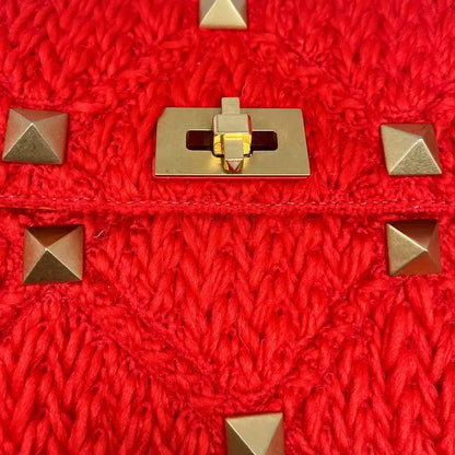 Valentino Roman Stud Spike Medium Wolle Orange / Sehr gut - Echtheitscheck