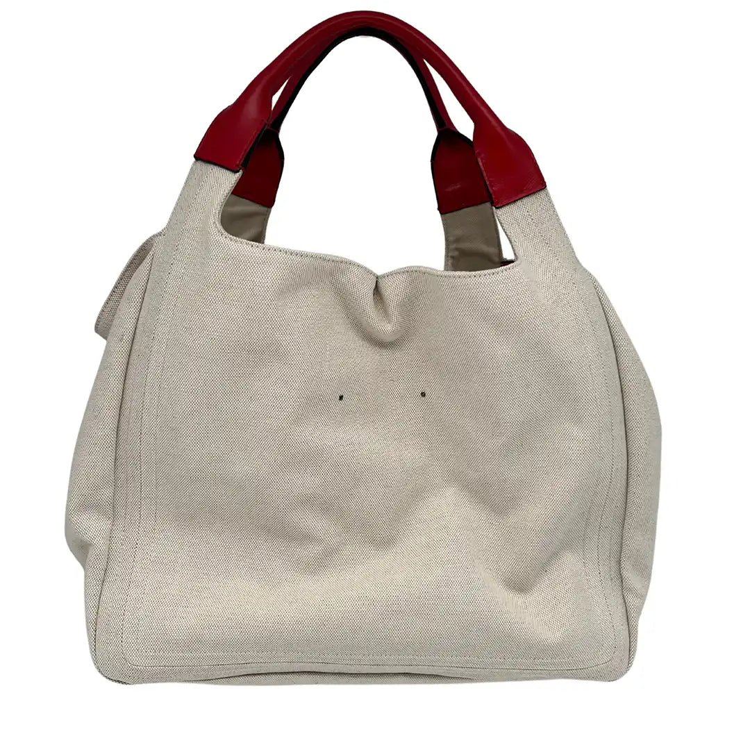Valentino Garavani Atelier Bag 02 bedruckte Tote Bag aus Canvas mit Lederbesatz / neuwertig Valentino