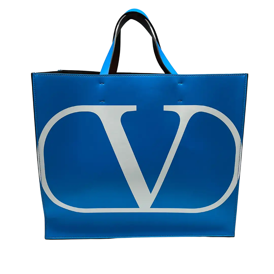Valentino Garavani Vlogo Logo-print Tote Bag blau / sehr gut Valentino