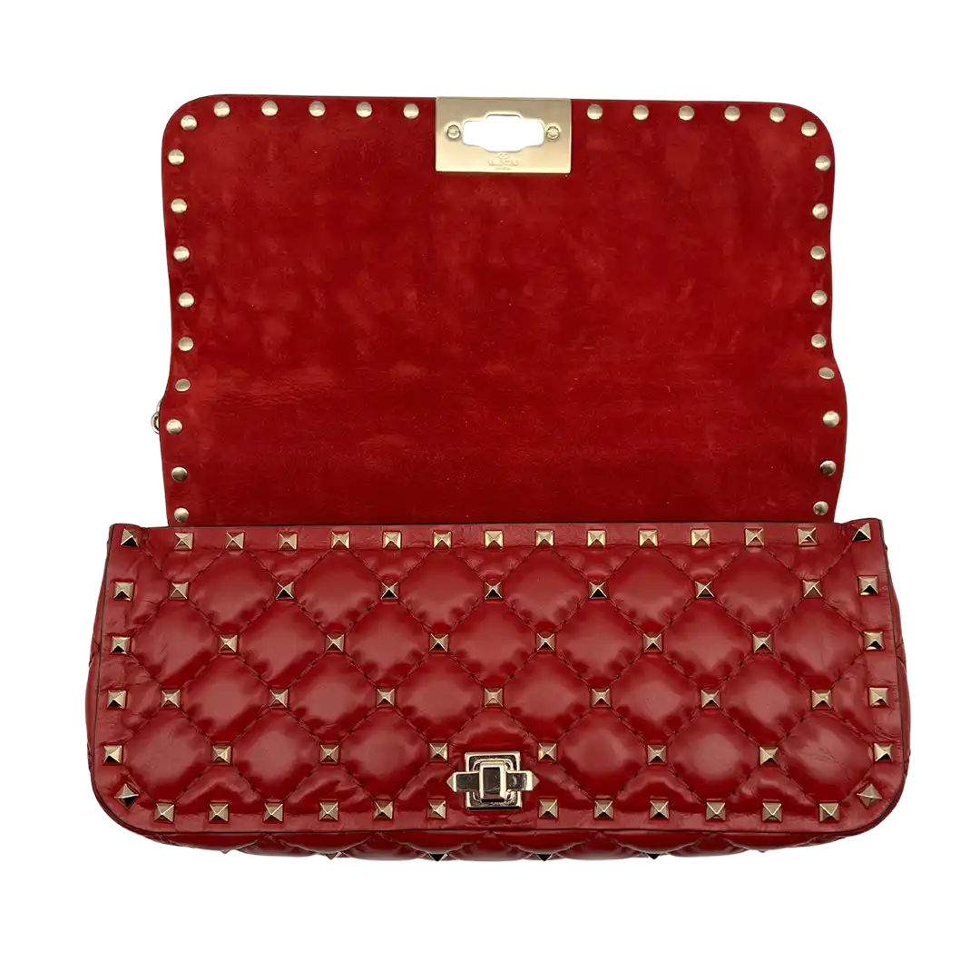 Valentino Garavani Rockstud Spike Schultertasche rot / neuwertig Valentino