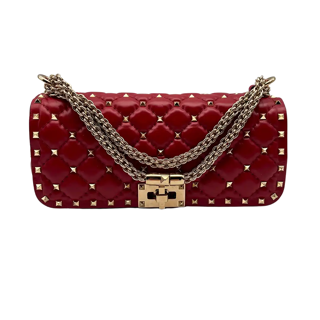 Valentino Garavani Rockstud Spike Schultertasche rot / neuwertig Valentino