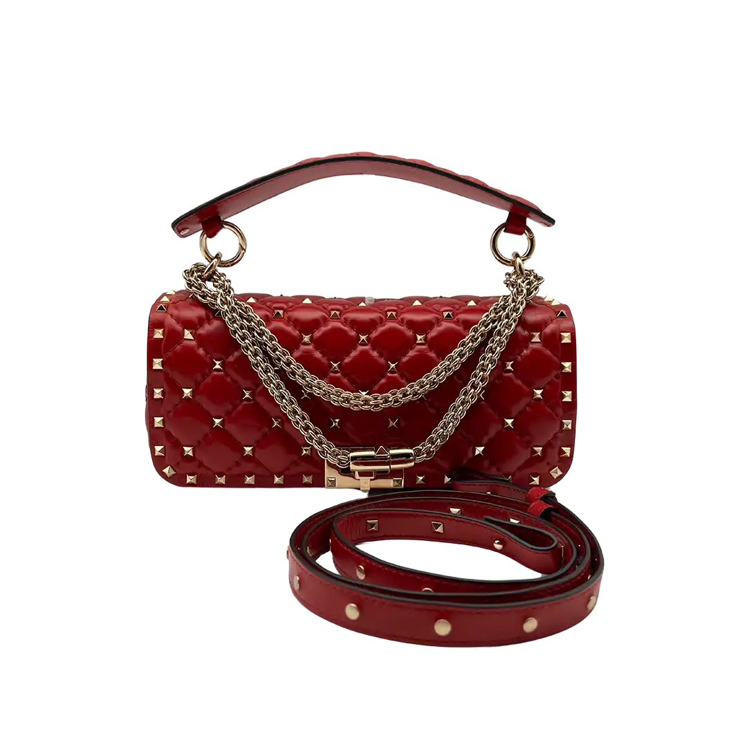 Valentino Garavani Rockstud Spike Schultertasche rot / neuwertig Valentino