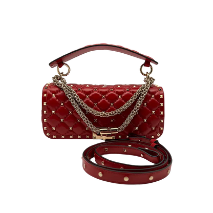 Valentino Garavani Rockstud Spike Schultertasche rot / neuwertig Valentino