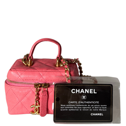 Chanel Mini Top Handle Vanity Tasche Pink / sehr gut Chanel