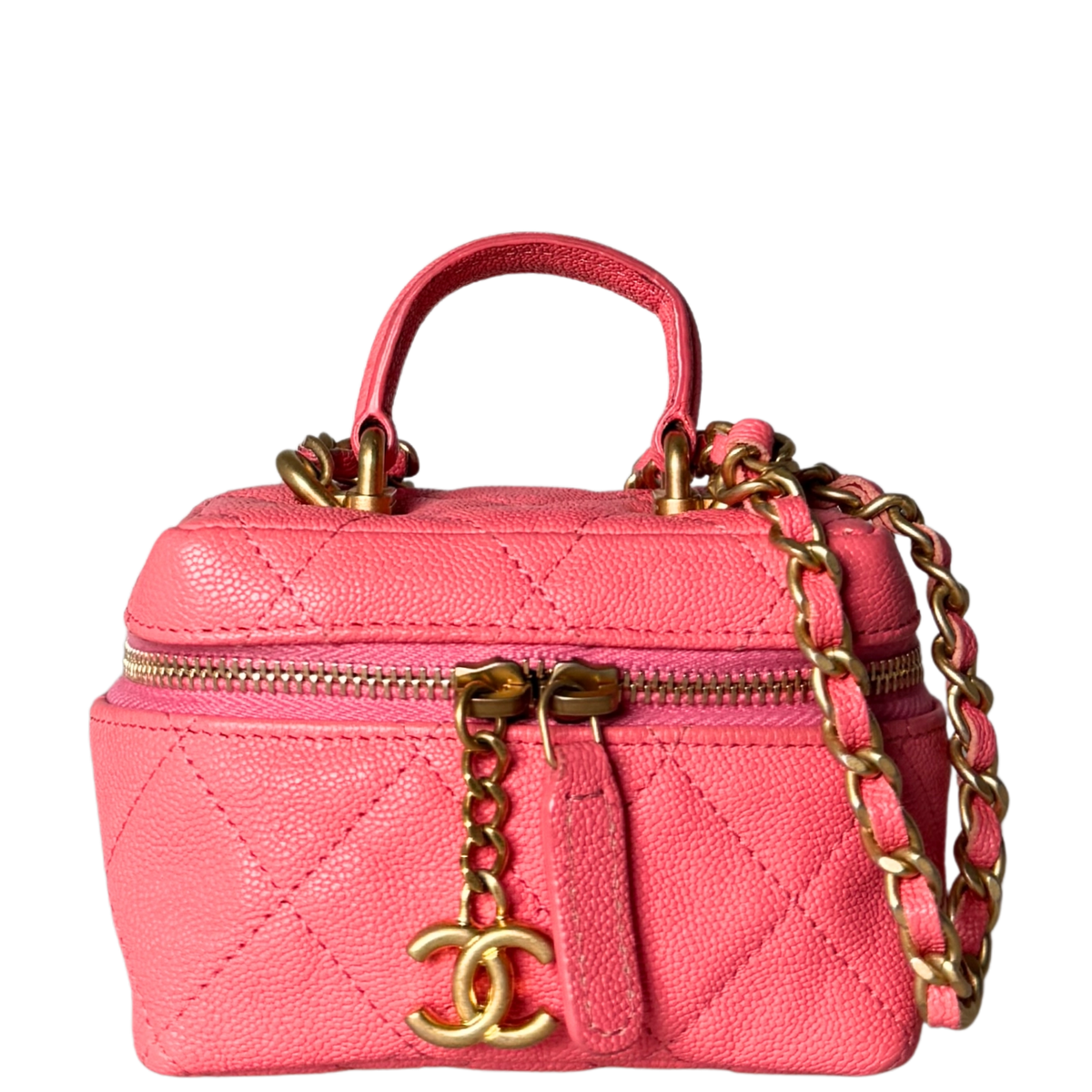 Chanel Mini Top Handle Vanity Tasche Pink / sehr gut Chanel