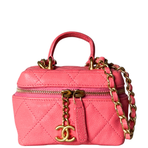 Chanel Mini Top Handle Vanity Tas Roze