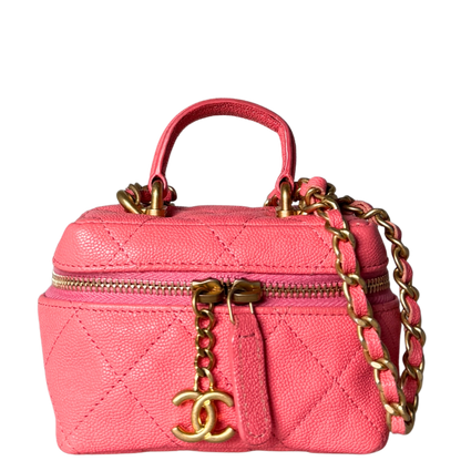 Chanel Mini Top Handle Vanity Tasche Pink / sehr gut Chanel