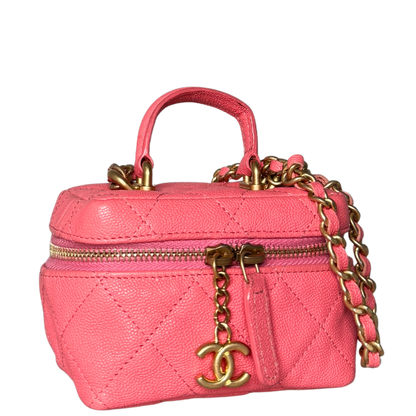 Chanel Mini Top Handle Vanity Tasche Pink / sehr gut Chanel