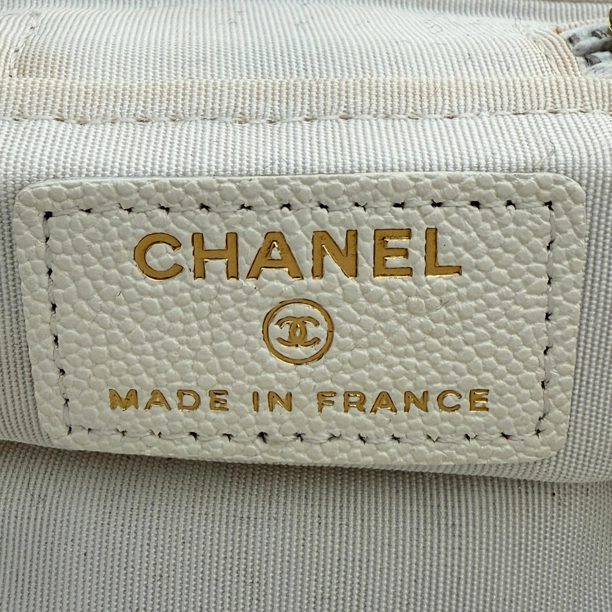 Chanel Mini Top Handle Vanity Tasche Weiß / sehr gut Chanel