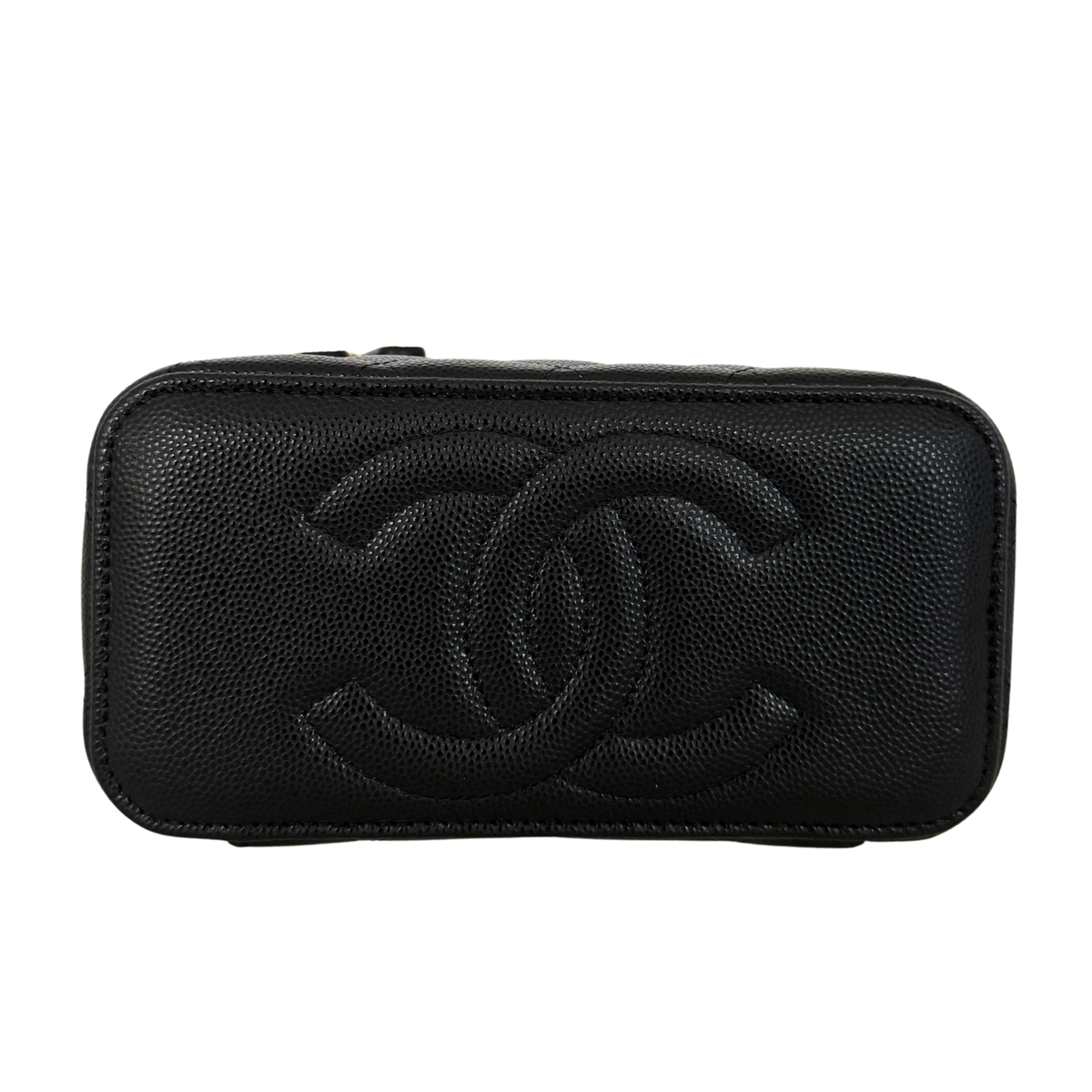 Chanel Vanity A Chain Kaviarleder goldene Hardware Schwarz / sehr gut Chanel