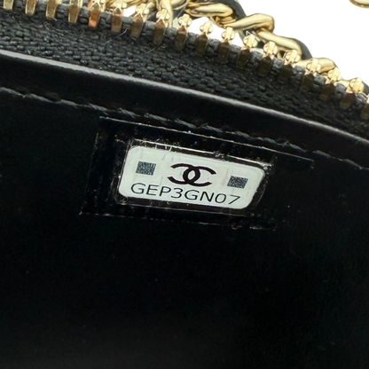 Chanel Vanity A Chain Kaviarleder goldene Hardware Schwarz / sehr gut Chanel