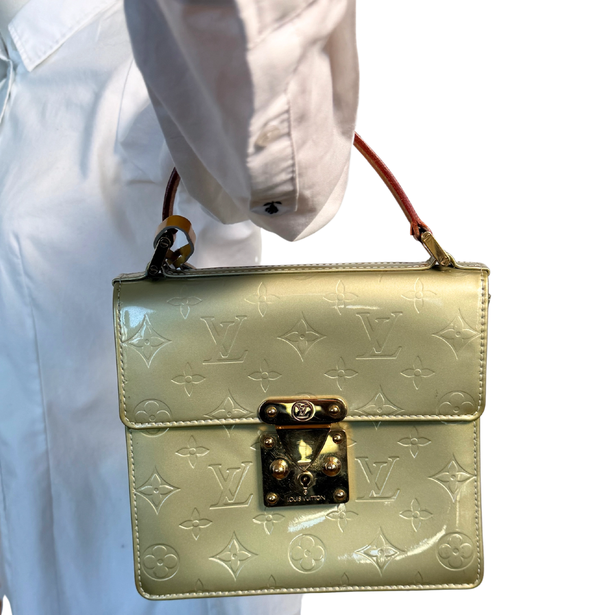 Louis Vuitton Monogram Vernis Spring Street Tasche Grün / gut Louis Vuitton