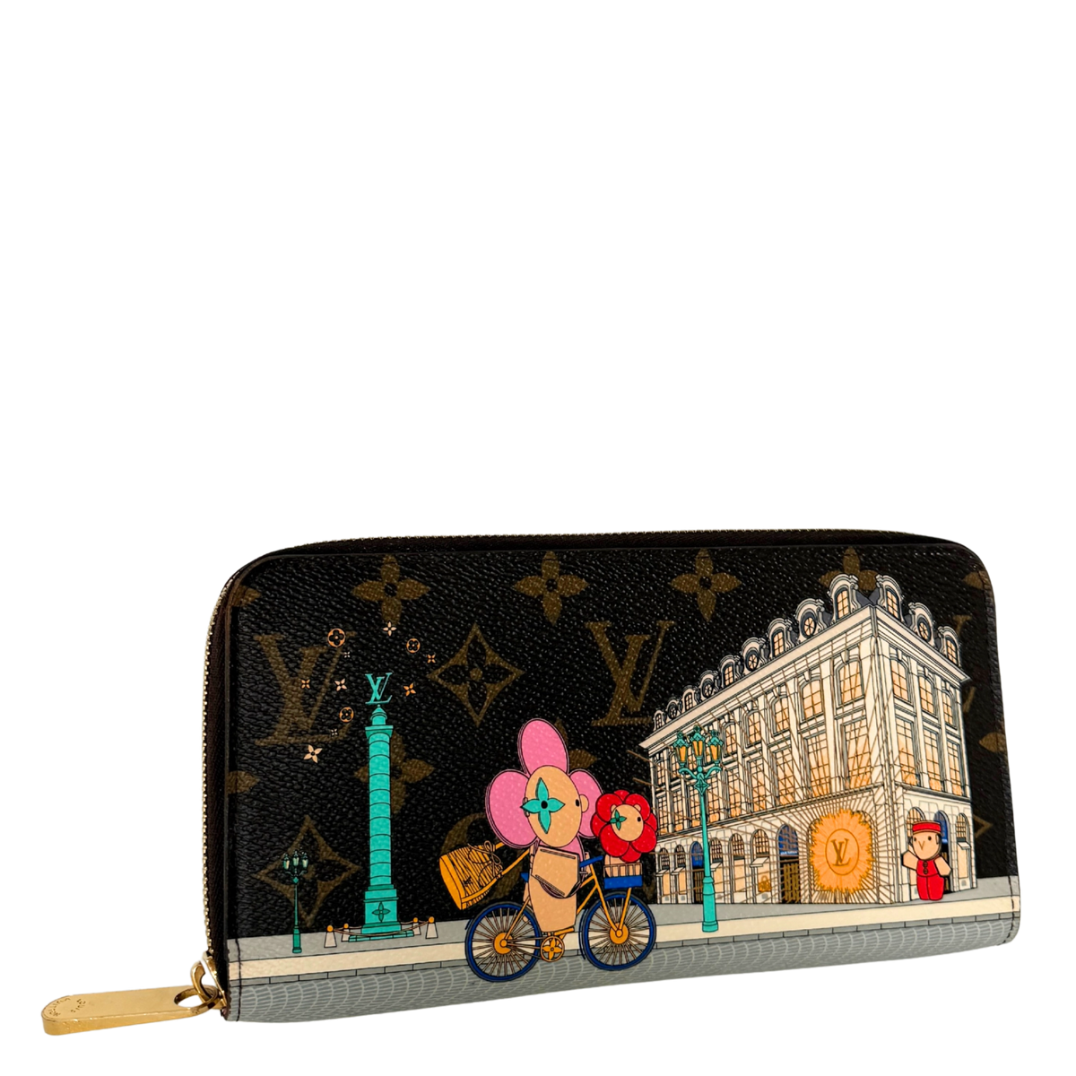 Louis Vuitton Zippy Vivienne Holiday Monogram Canvas Bruin