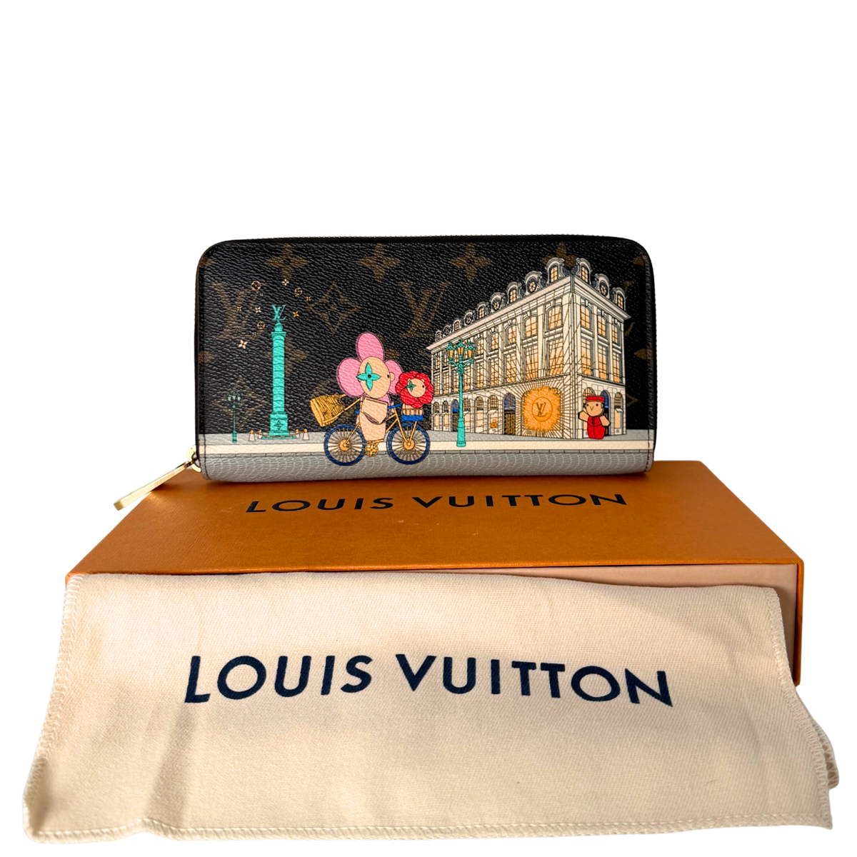 Louis Vuitton Zippy Vivienne Holiday Monogram Canvas Bruin