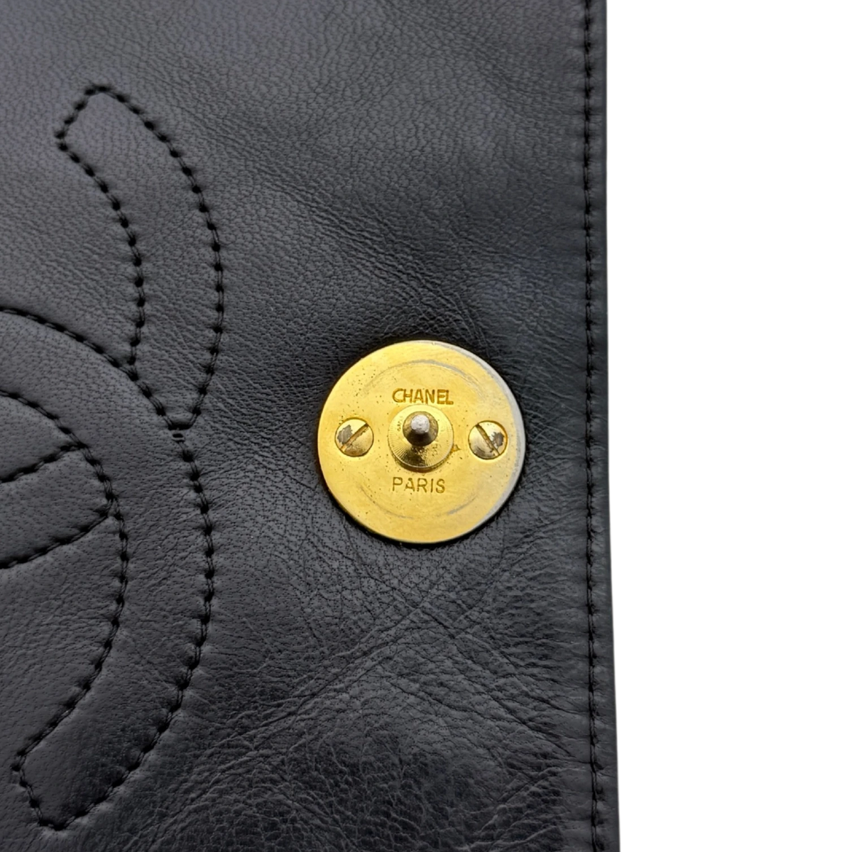 Chanel Timeless Wallet on Chain WOC Lammleder Schwarz / gut Chanel
