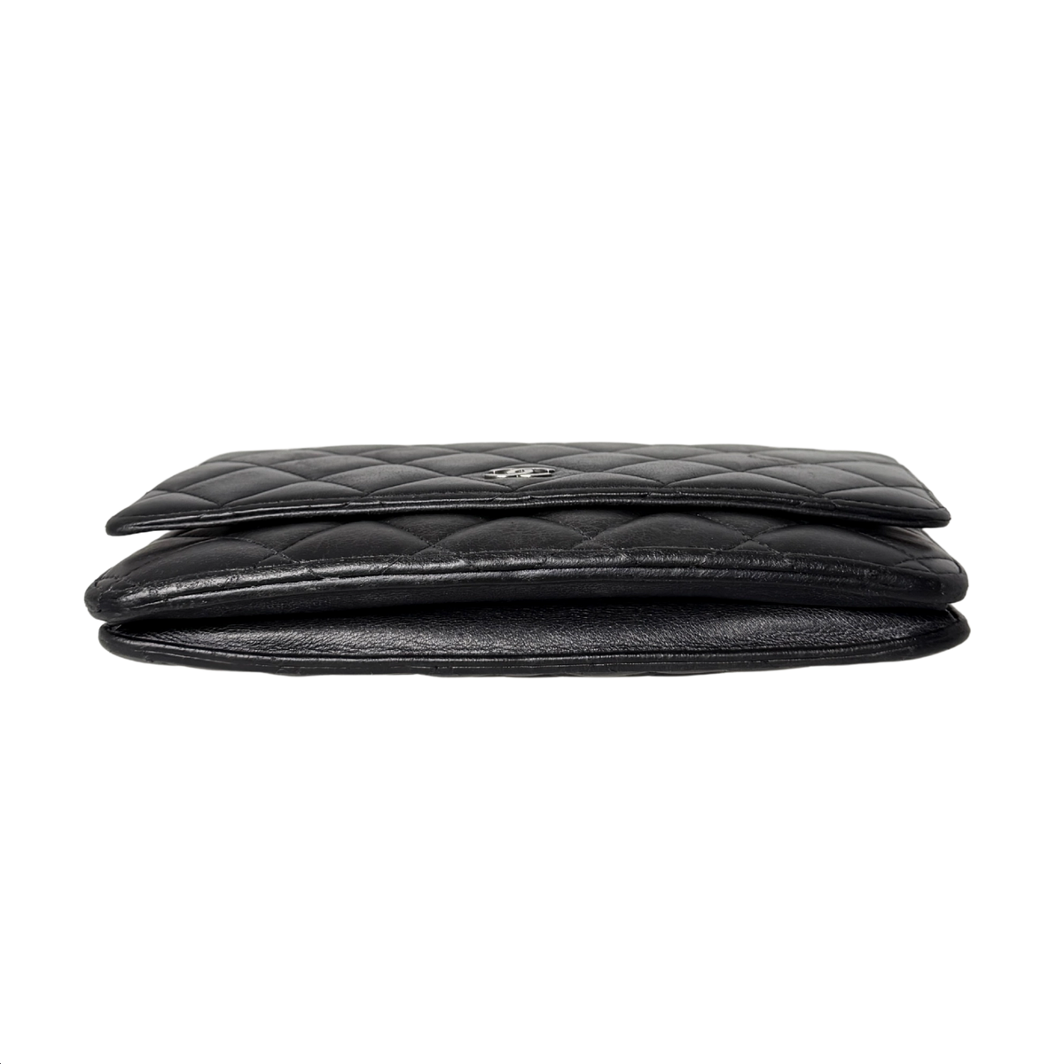 Chanel Wallet on Chain Bag Schwarz silberne Hardware / gut Chanel