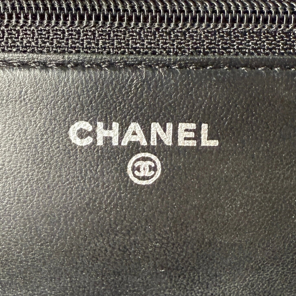 Chanel Wallet on Chain Bag Schwarz silberne Hardware / gut Chanel