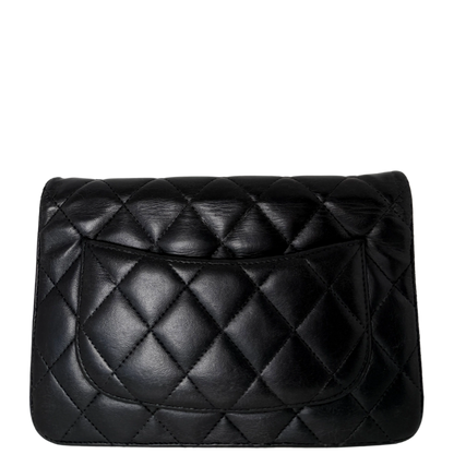Chanel Wallet on Chain Bag Schwarz silberne Hardware / gut Chanel